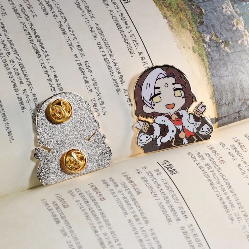 Game Final Fantasy XIV FF14 Emet-Selch Cute Metal Badge Brooch Pins Button Medal Collection Anime Clothes Decor Cosplay Gift