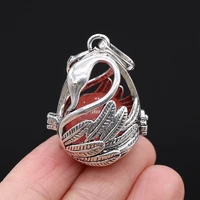 hot sale necklace pendant natural stone swan cage pendant for jewelry making diy necklace bracelet gift jewelry accessory