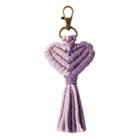 mini macrame keychains boho tassel bag charms handcrafted accessory for car key handbag supplies