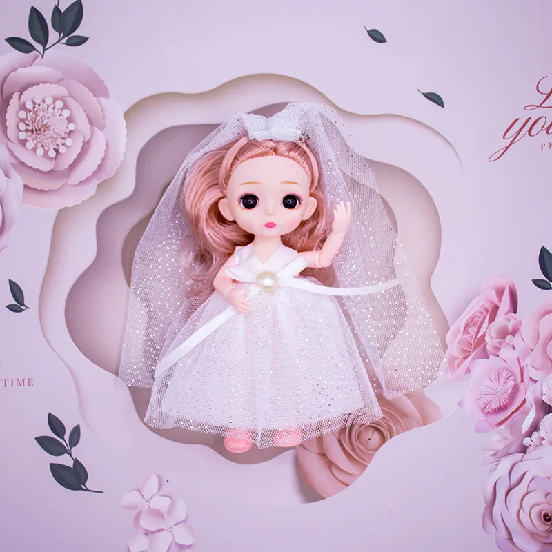 

Мини-Кукла шарнирная с одеждой и большими глазами, 16 см, 1/12