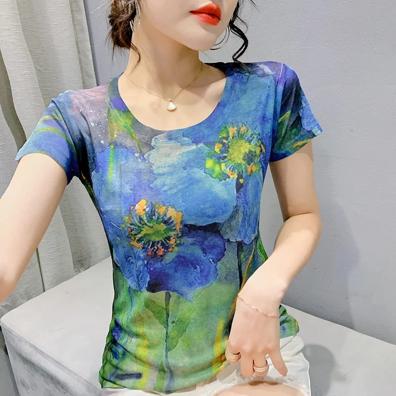 

T Shirt For Women 2022 Printed Casual Harajuku Tee Shirts Summer Short Sleeve Woman Tops Female Tshirt Camiseta Mujer