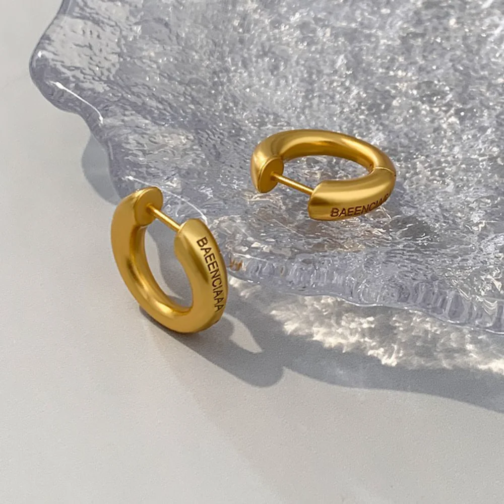 

Trendy Simple Silver Color Hoop Earrings For Women Girl Circle Round Minimalist Party NEW O-shape Jewelry Gifts