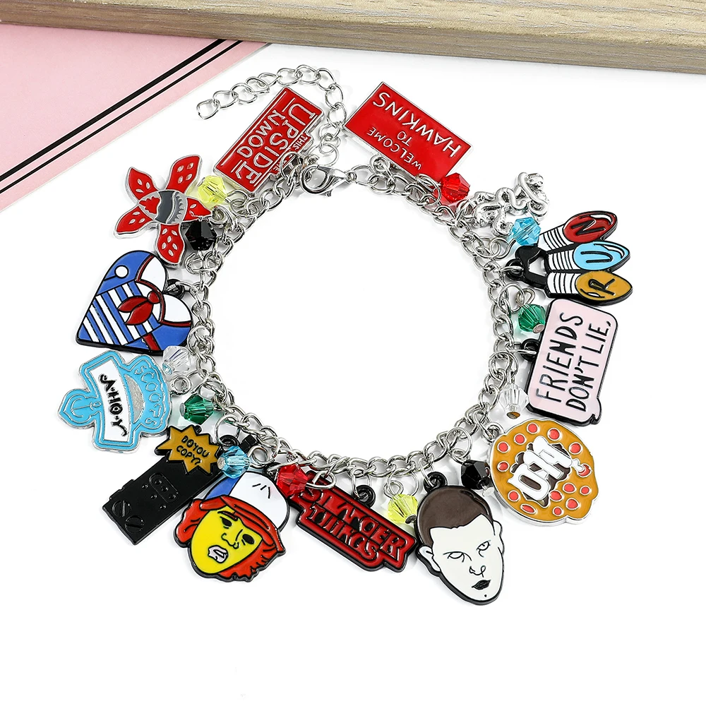 

Hellfire Club Eddie Munson Bracelet Friends Don't Lie Charm Bead Bangle Bracelet For Fans Christmas Gift