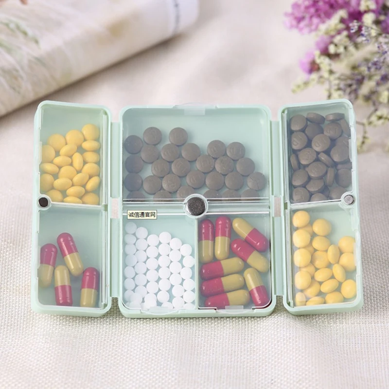 

Travel Pill Organizer 7 Day Foldable Portable Large Capacity for Business Trip Daily Pill Case Medicine Vitamin Holder Container