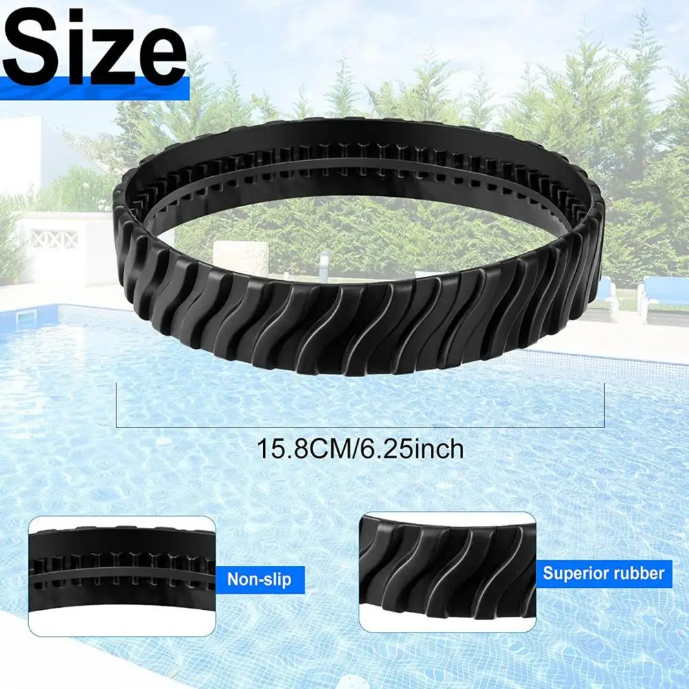 

2Pcs Useful Long Service Life Anti-corrosion Swimming Pool Washer Tire Track Replacement Tire Track Pool Washer Tyre Track