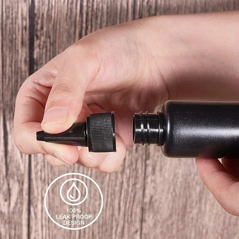 30 шт. мл-250 мл черные полиэтиленовые пластиковые бутылки с длинными крышками