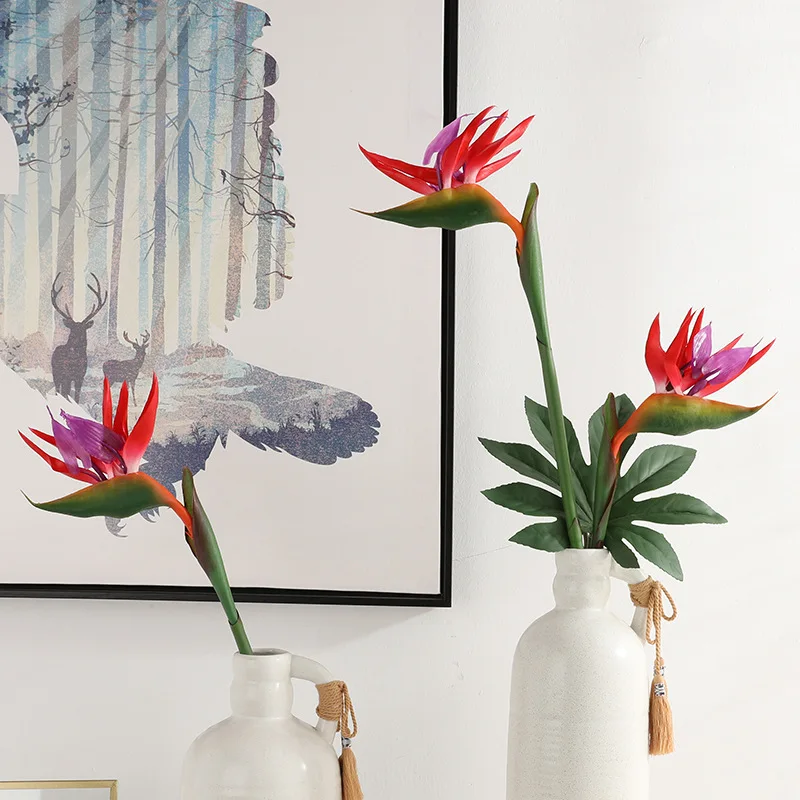 1pcs High-end Artificial Flower Single Branch Bird of Paradise Home Decoration Simulation Fake Plants Cheap Home Decor Wedding