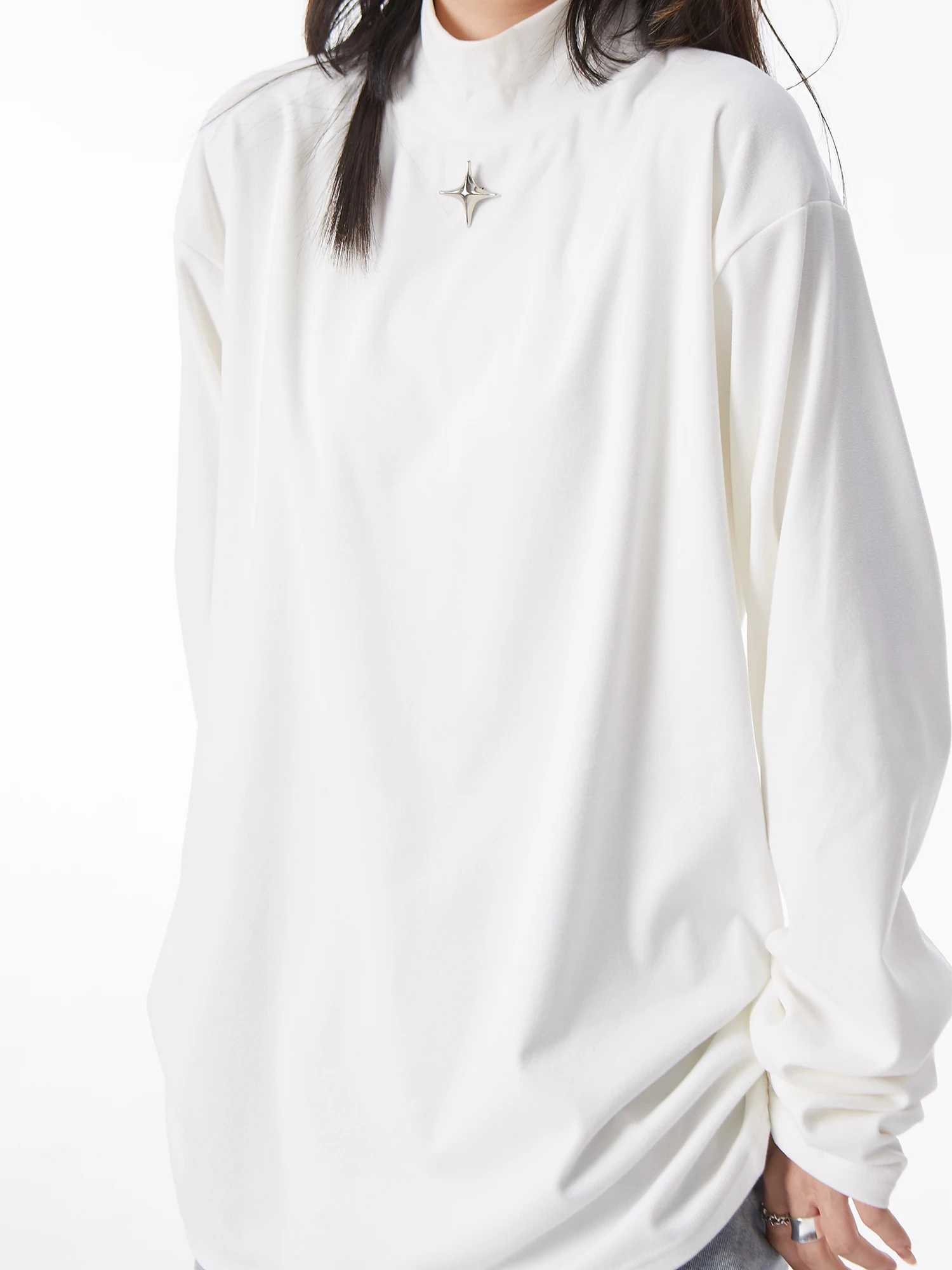 Женская рубашка с длинным рукавом H Gang X однотонная зимняя теплая из чистого