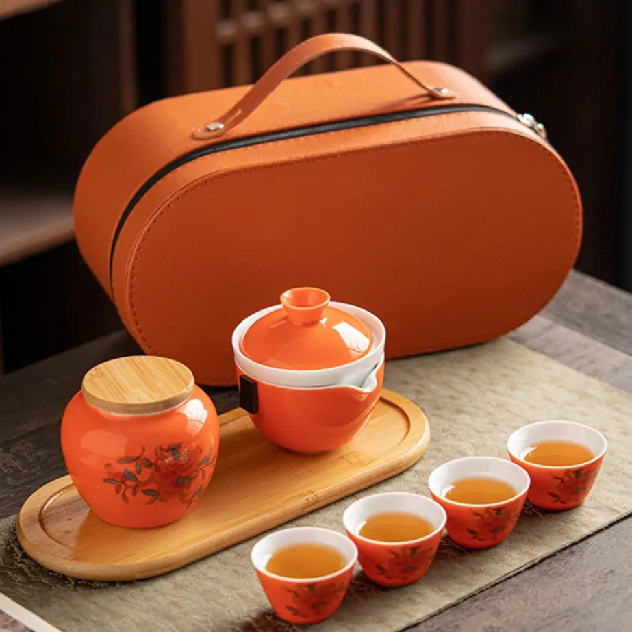 

2023 мини китайские керамические чайные наборы Gongfu, многофункциональный инфузор для путешествий, пикника, чая, кухонные аксессуары