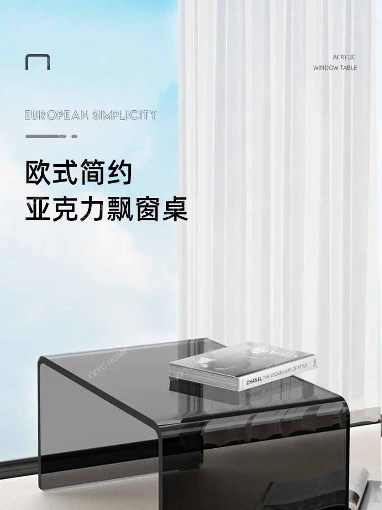 эркер небольшой столик акриловый простой прозрачный кофейный кровать для