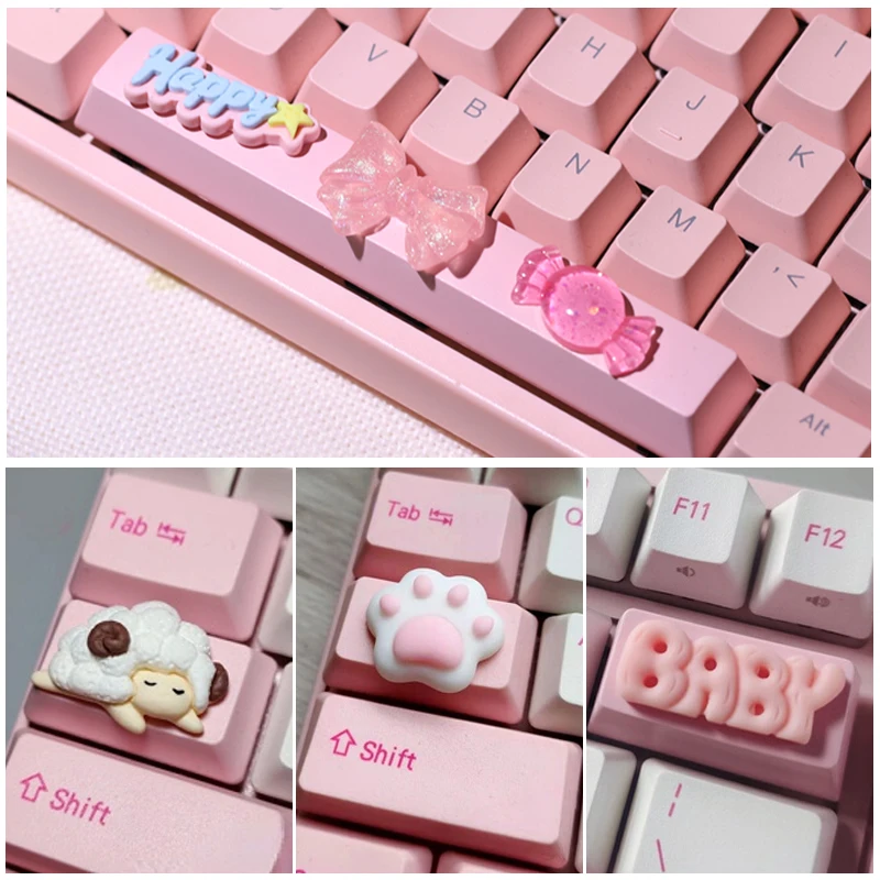 

Lovely Cartoon Keycap Personalized Design Cute Girl Supplementary Keycaps For DIY Keyboard Entre Tab Spacebar Keys Game Keycaps
