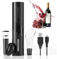 electric wine bottle opener rechargeable automatic corkscrew set with foil cutter vacuum stopper for kitchen home bar use