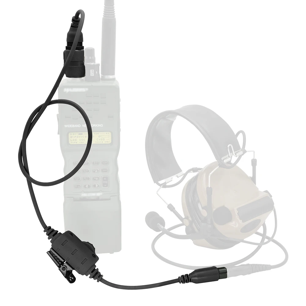 Military RAC Airsoft Shooting Headphone Adapter RAC 6PIN PTT Push to Talk RAC Ptt 6 Pin Plug for Tactical Hunting Headphones