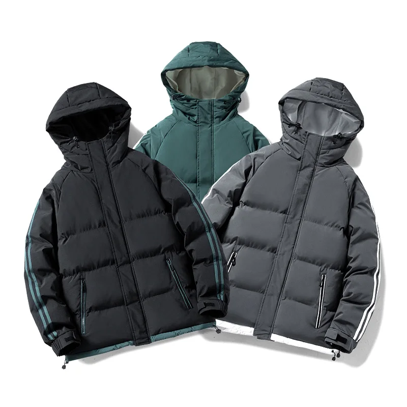 

Мужская зимняя куртка, корейское свободное хлопковое плотное пальто, зимняя уличная одежда с капюшоном, теплая куртка, мужской Красивый Молодежный пуховик из хлопка