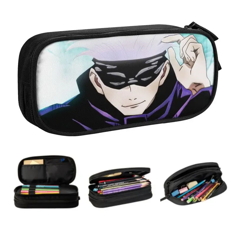 

Классический карандаш юютсу Kaisen Satoru Gojo на заказ, милый карандаш для мальчиков и девочек, большая емкость, Аниме Манга, пенал, студенческие канцелярские принадлежности