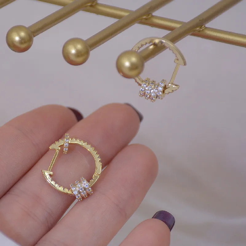 

Изысканные роскошные круглые серьги из циркония с покрытием из настоящего золота 14 к, корейские популярные модные украшения, элегантные же...