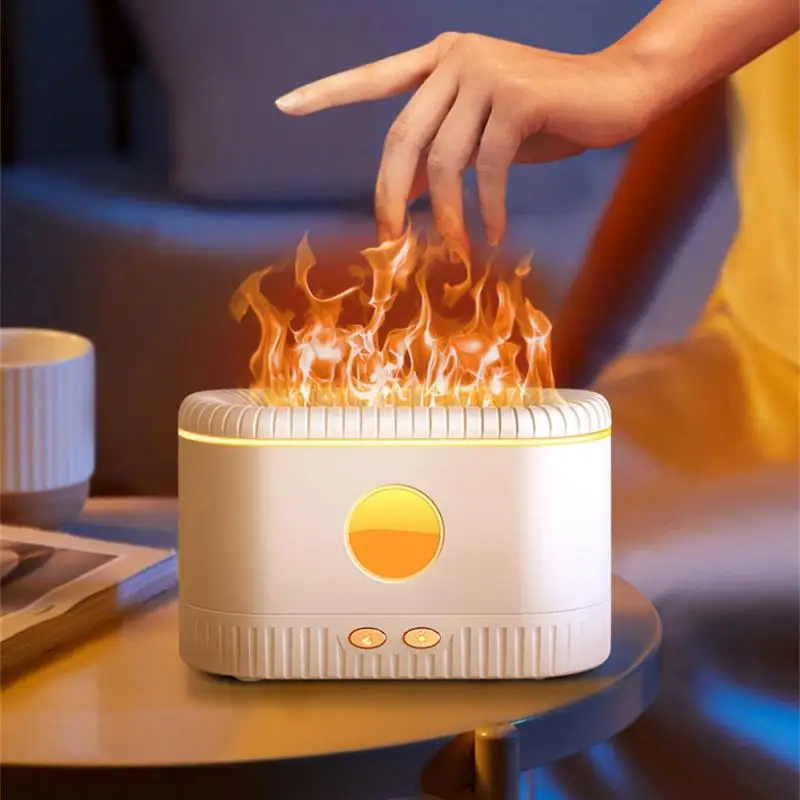 

Новый увлажнитель воздуха с эффектом пламени, настольная имитация пламени, лампа для создания атмосферы, аппарат для ароматерапии с эфирным маслом, домашний декор