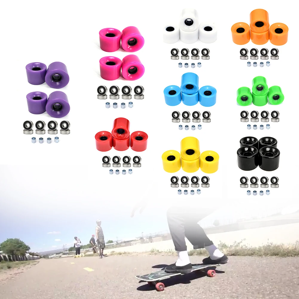 4Pcs Skate Board Skateboard Longboard Wheels 60x45mm 78A  ABEC-9 Bearing Spacers Set Roller Skating Wheel For Standard Cruiser images - 6