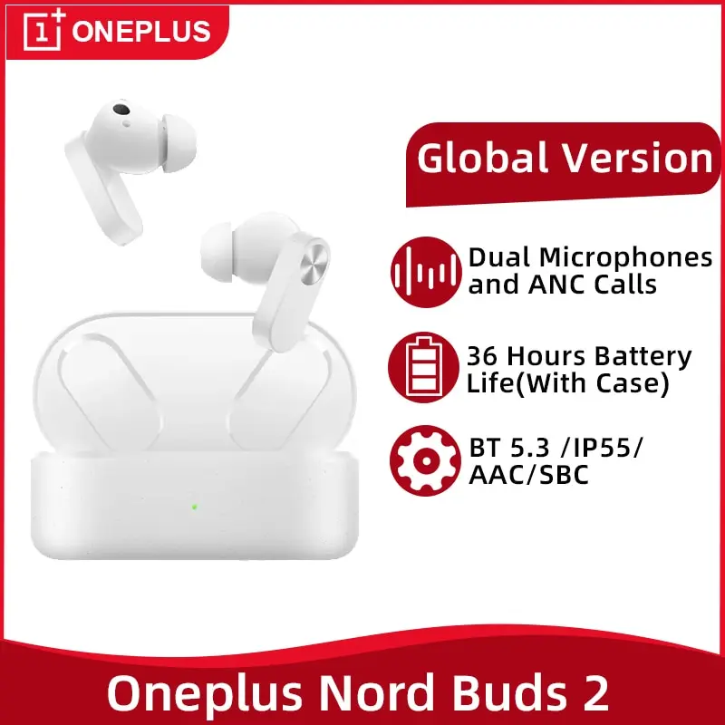 

Global Version OnePlus Nord Buds 2 True Wireless Earphone Bluetooth 5.3 Acitve Noise Cancelling Wireless Earbuds For Oneplus 11
