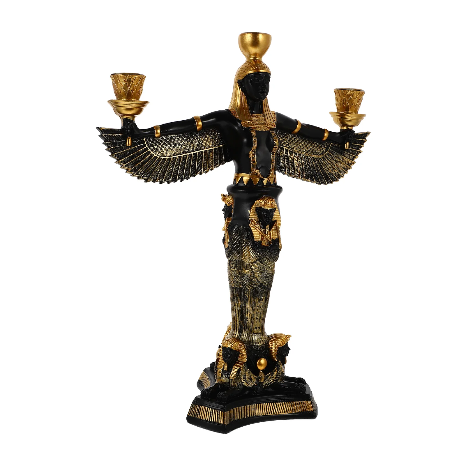 

Retro Candle Holder Adorn Egypt Statue Candle Stand Egypt Vintage Candlestick for Decoration Desktop