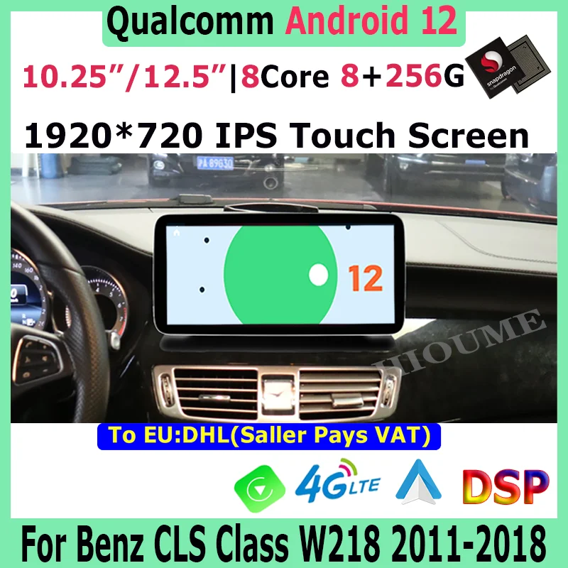 

10.25/12.5inch Snapdragon Android 12 Car Multimedia Player GPS for Mercedes Benz CLS Class W218 2011-2018 with WiFi Autoradio