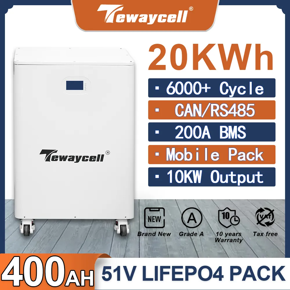 Pay by Installment/ 20KWh Powerwall 51V 400Ah LiFePO4 Battery Pack Buitl-in 200A BMS CAN RS485 Monitor Solar ESS 10KW Output main product image