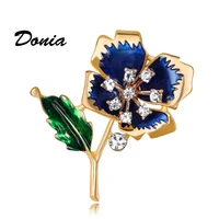 donia jewelry new korean version of the plant brooch fashion alloy glass enamel flower brooch coat accessories scarf pin