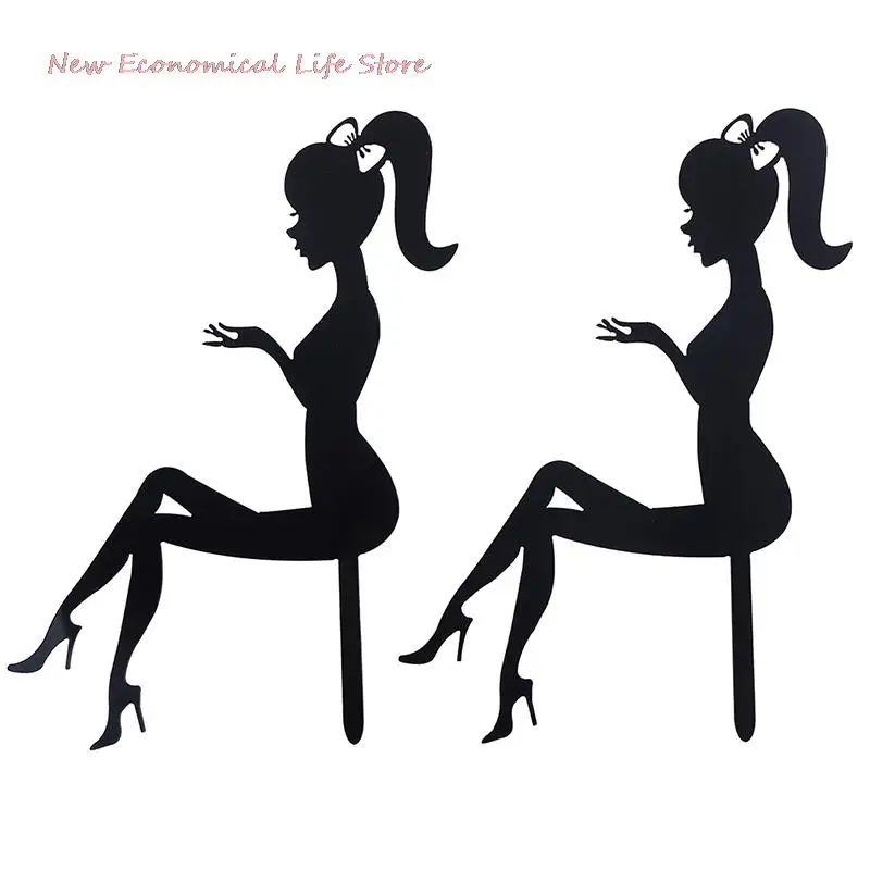 

2022 1PC Lady Girl High Heels Acrylic Cake Topper Weddding Cake Decorations Happy Birthday Cupcake Topper Party Supplies