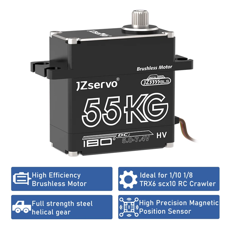 55 кг цифровой сервопривод бесщеточный двигатель полностью металлический корпус