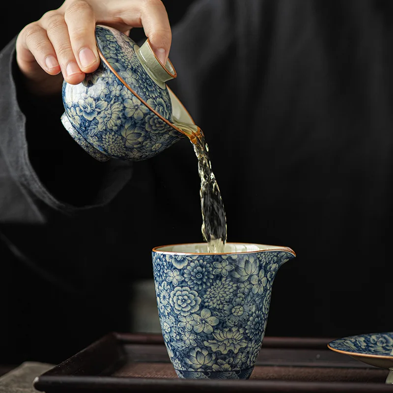 Чайная посуда Gaiwan Chawan набор из чаши для супа китайские кружки кунг-фу фарфоровая