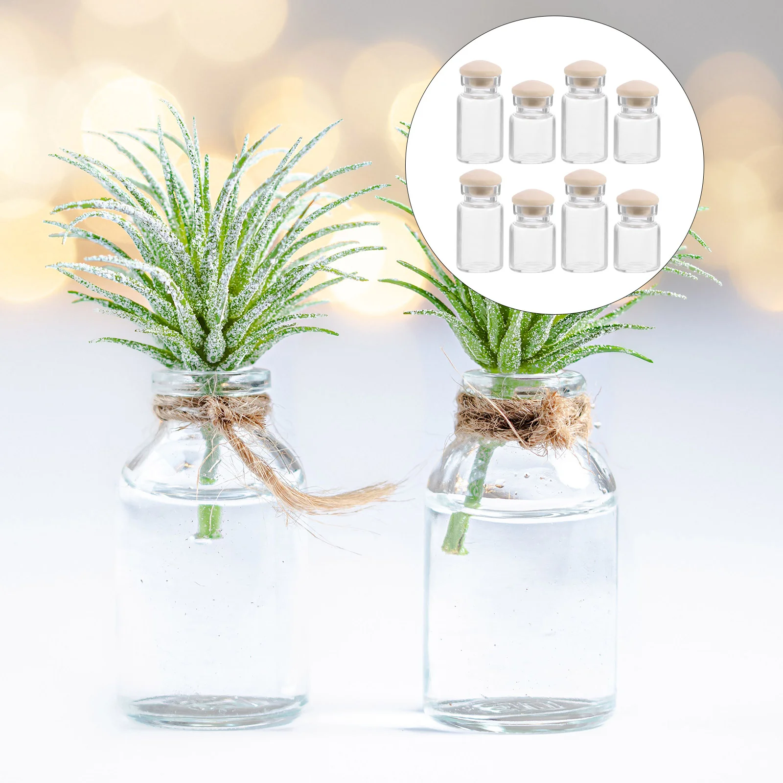 

8 Pcs Dollhouse Candy Jar Mini Glass Jars Lids Decor Accessories Bottle Prop Miniature For DIY Food Bottles Tiny Homes