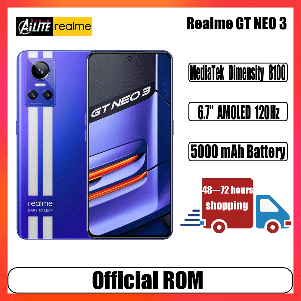 realme gt neo3 5g mobile phone 80w 150wsuper charge dimensity 8100 octa core 6 7 fhd 120hz 50mp imx766 nfc realme ui3 0 free global shipping