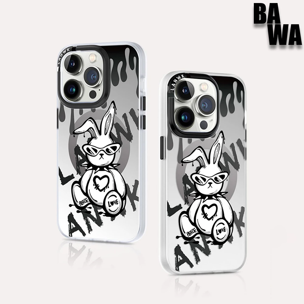 

Чехол для телефона Lanwk, резиновый чехол в стиле панк для iPhone 13 14 Pro Max, Магнитный чехол Magsafe с беспроводной зарядкой, антибактериальный чехол с ...