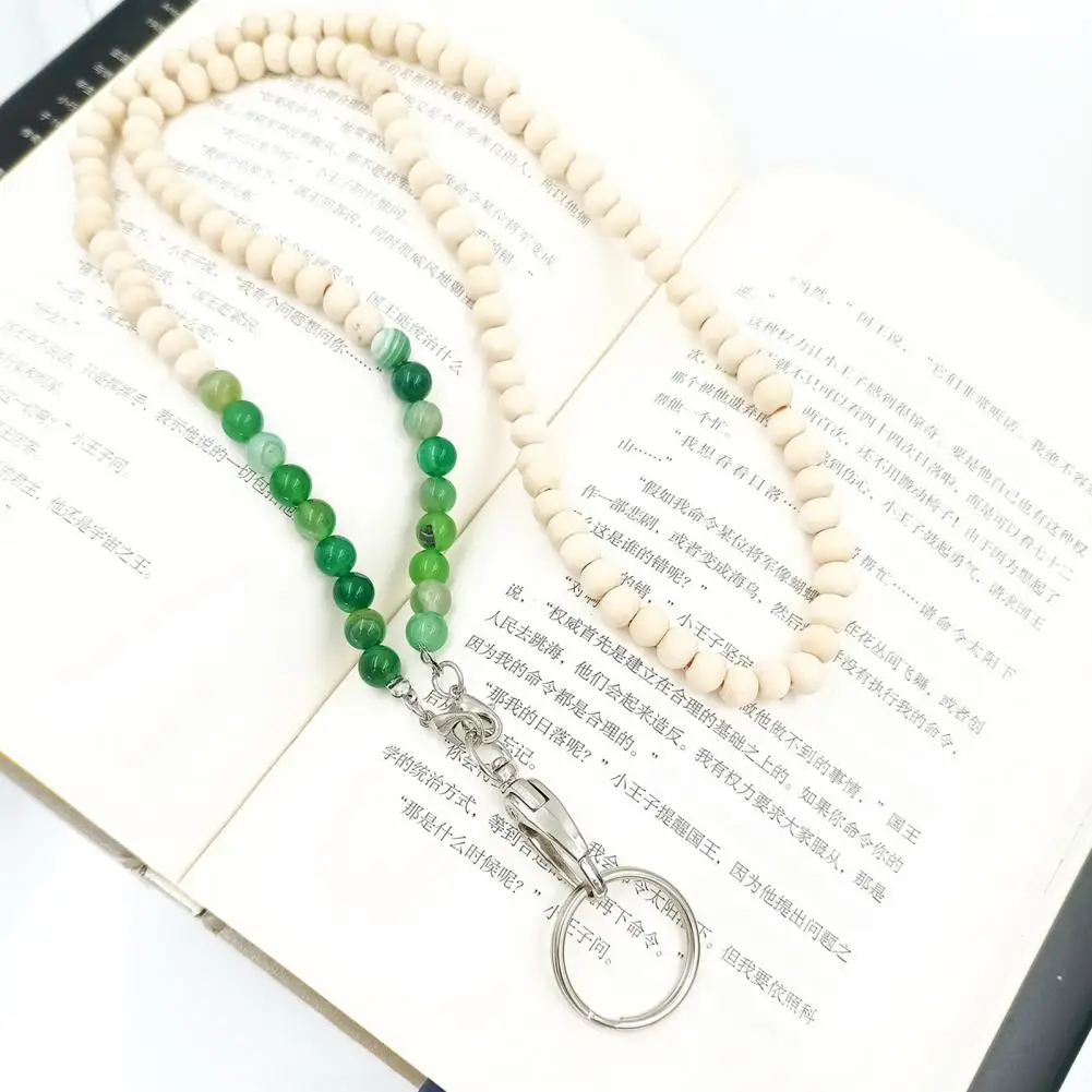 

Key Ring Lanyard Teachers Id Lanyard Stylish Id Lanyard with Contrast Color Beads for Teachers Cruises Key Holding