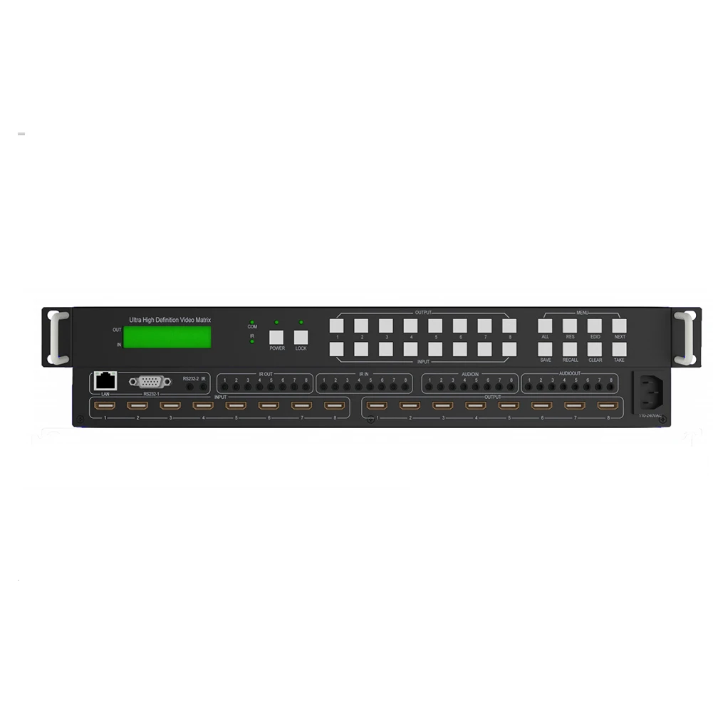 

HDMI matrix 8x8 4K support panel buttons, IR remote, RS232, IP control