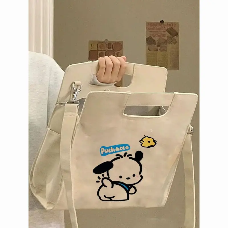 

Kawaii Cartoon Canvas Bag One Shoulder Bag Fashion Simple College Girl Class Bag Gift Large Capacity Handbag 2023 New
