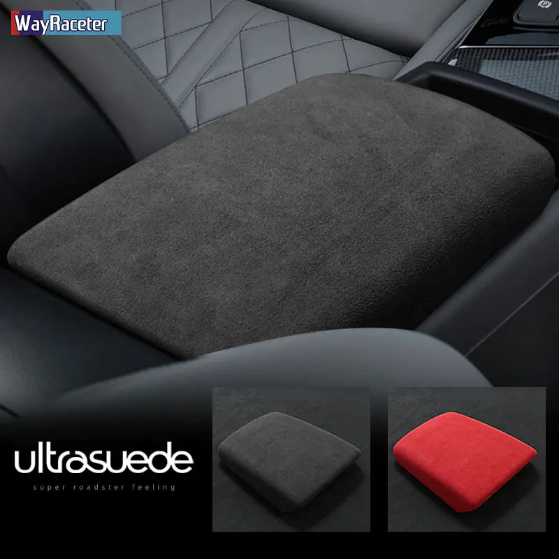 Ultrasuede Suede Wrap ABS Interior Car Armrest Box Panel Trim Protection Cover For Audi A4 B9 S4 A5 S5 2017 2018 2019 2020 2021