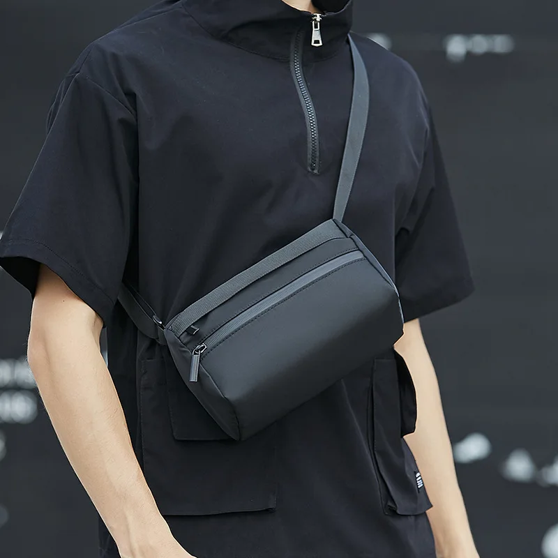 Fashionable Men's Shoulder Bag: Sling Backpack, Japanese Casual Style Mini Messenger Bag For Men