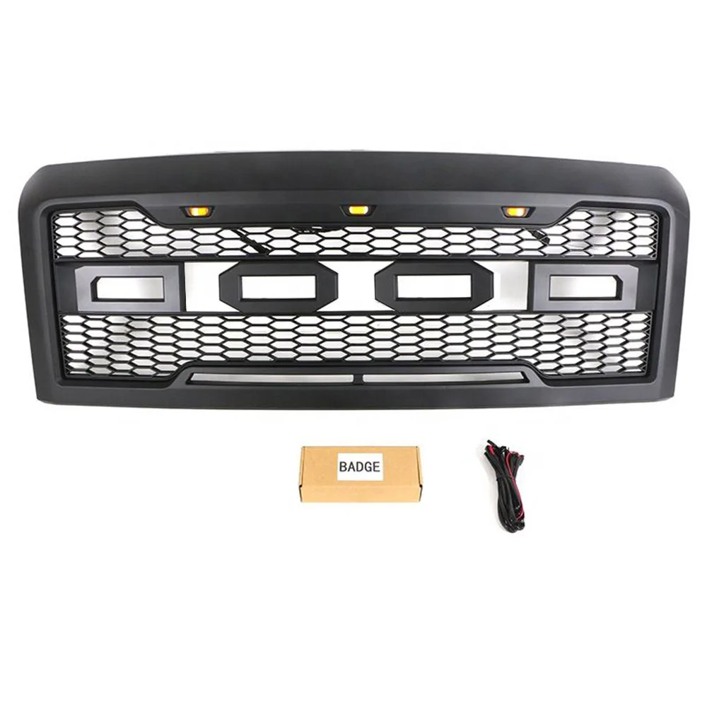 Сотовый передний бампер верхняя решетка со световой планкой подходит для Ford E150