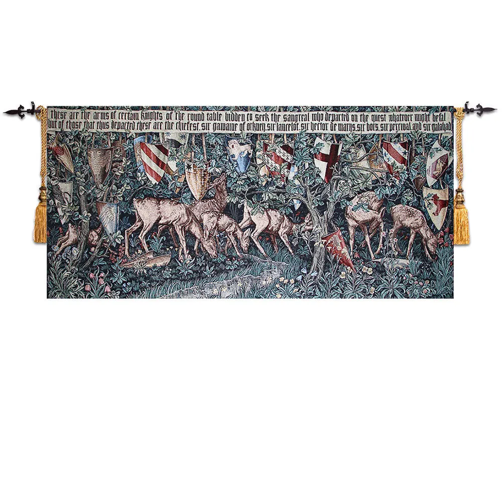 

Belgium Tapestry "The Shield And The Deer'' Wall Tapestry Home Decoration Living Room Exquisite Jacquard Tapestry Wall Hanging
