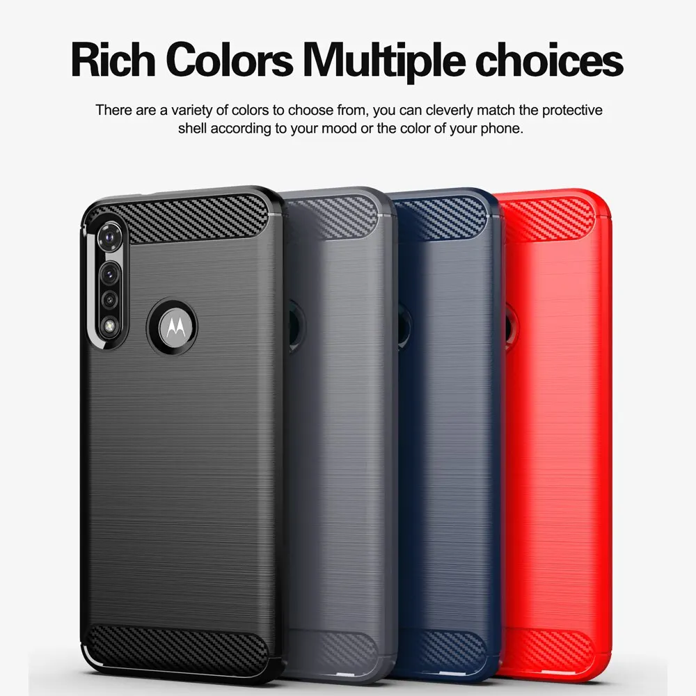 

Противоударный чехол из углеродного волокна для Moto G8 Power Lite, силиконовый чехол, защитный чехол для телефона