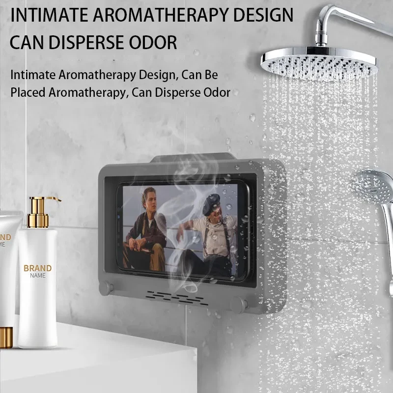 kitchen bathroom toilet shower home waterproof sealing storage self adhesive touch screen watching xiaomi mobile phone holder free global shipping