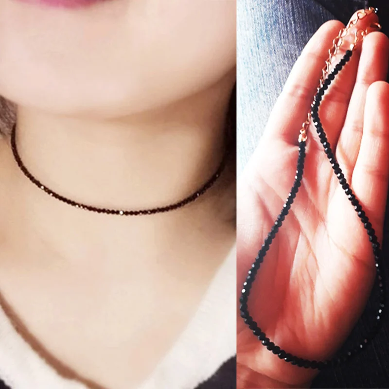 2021 Новый Дизайн Простой Черный Бусины Короткий Чокер Женское Ожерелье для Женщин Женское Шейное Колье Ожерелье для Ювелирных Изделий.