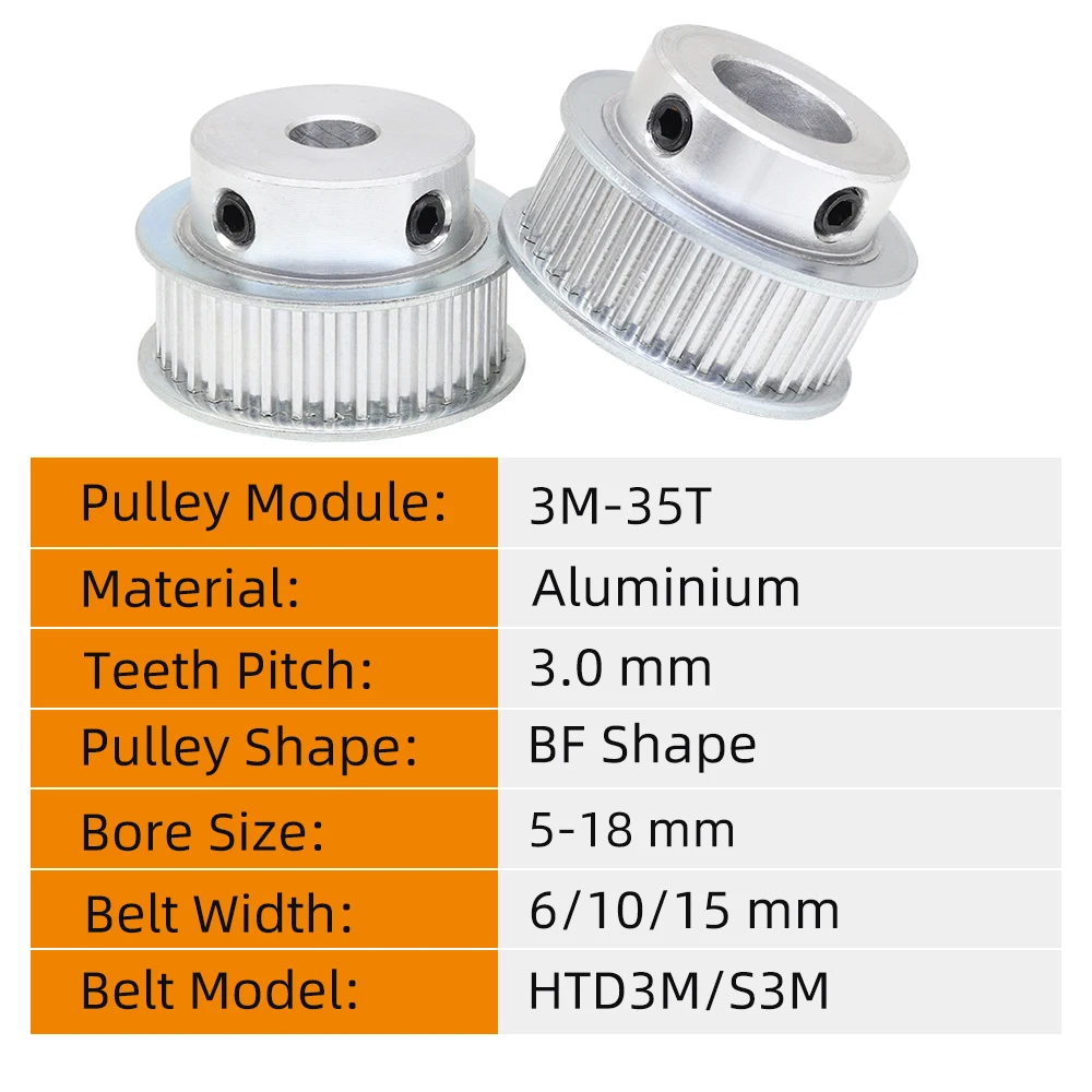 Шкив электродвигателя 3M35T форма BF шаг зубов 3 0 мм круглая дуга легкосплавные