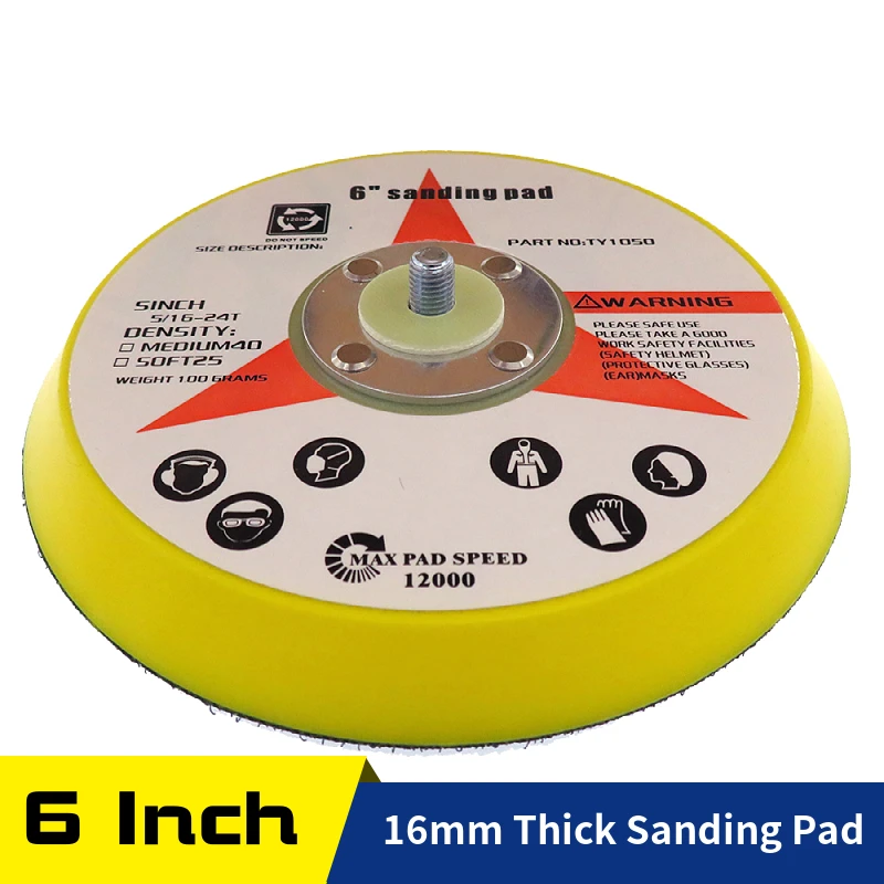 6 Inch Sanding Pad Hook &Loop Backing Plate(150mm) 5/16"-24 