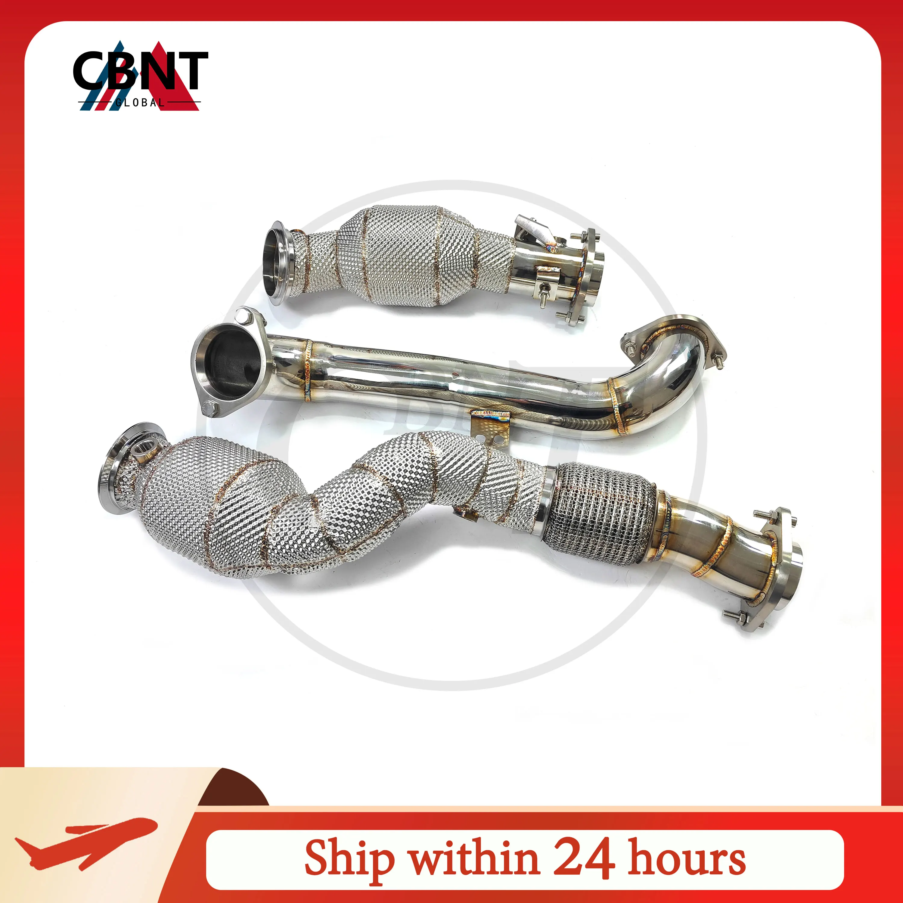 Выхлопная труба CBNT для BMW M3 G80 M4 G82 нитевая без Catted/Catless с тепловым щитком