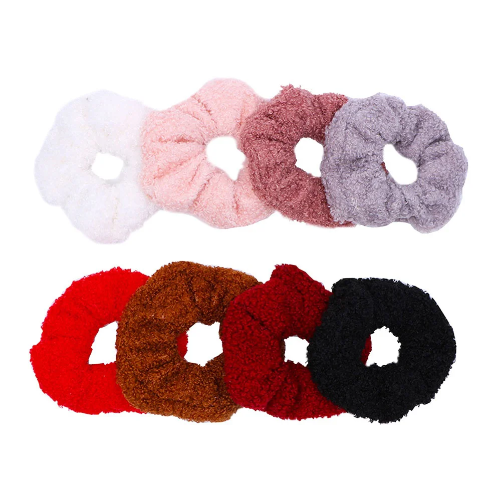 8 шт. эластичные держатели для хвоста резинки волос девочек атласные завязки