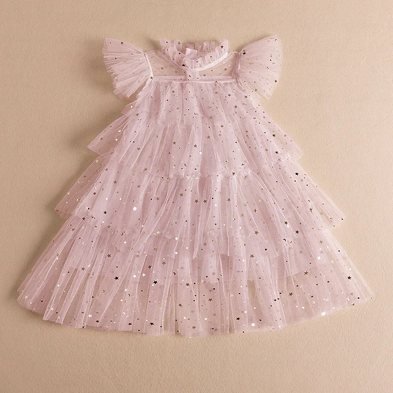 

Girl Dress Summer New Girl Princess Dress Fairy Tale Spangle Mesh Layer Tutu Dress Girl Dresses for 3-7T Outfits Girl Onesies