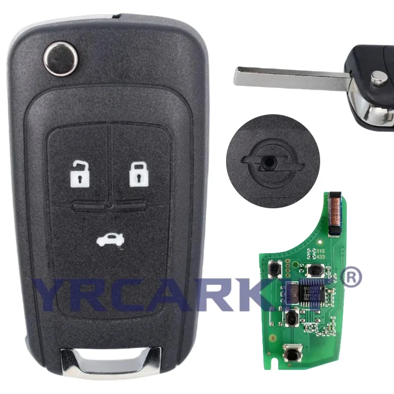 Opel Vauxhall Corsa Astra J Remote Key 2/3 BTN 433 МГц ID46 Чип Совместимый С Chevrolet Cruze Spark Malibu Aveo PCF7941E