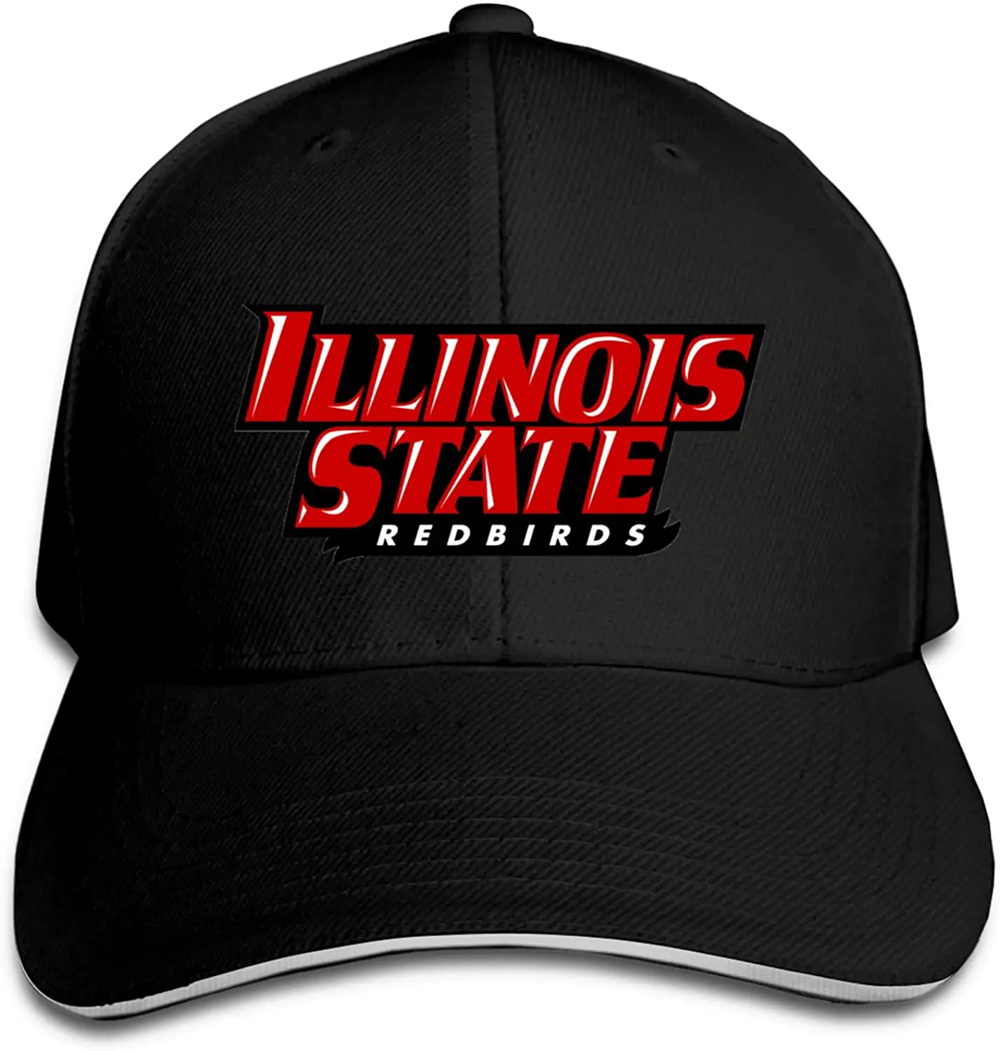 

Illinois State University Logo Customized Adult Trucker Baseball Cap Adjustable Pointed Sandwich Daddy Cap Black Four Seasons